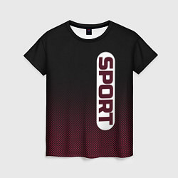 Женская футболка Sport чёрно-розовый текстурный градиент