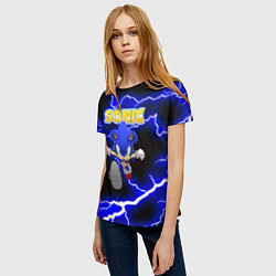 Футболка женская Sonic storm electro, цвет: 3D-принт — фото 2