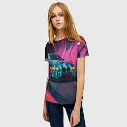 Футболка женская БМВ граффити стиль, цвет: 3D-принт — фото 2