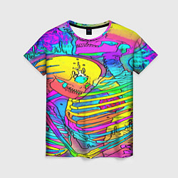 Футболка женская Черепа неоновые краски, цвет: 3D-принт