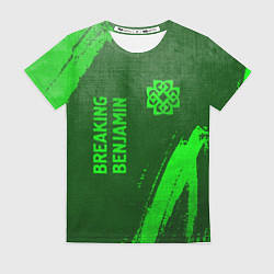 Футболка женская Breaking Benjamin - green gradient вертикально, цвет: 3D-принт