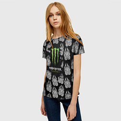 Футболка женская Monster energy медвежьи лапы, цвет: 3D-принт — фото 2