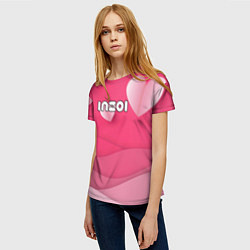 Футболка женская Inzoi розовые сердечки, цвет: 3D-принт — фото 2