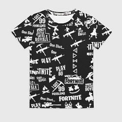 Женская футболка Черно белые логотипы игр