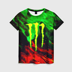 Женская футболка Monster energy огонь лого