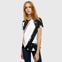 Футболка женская Color black white, цвет: 3D-принт — фото 2