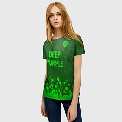 Футболка женская Deep Purple - green gradient посередине, цвет: 3D-принт — фото 2
