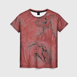 Женская футболка Черепа лошадей - эскиз