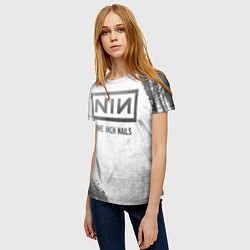 Футболка женская Nine Inch Nails - white gradient, цвет: 3D-принт — фото 2