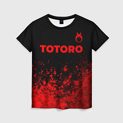 Женская футболка Totoro - red gradient посередине