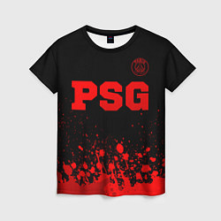 Женская футболка PSG - red gradient посередине