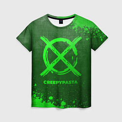 Женская футболка CreepyPasta - green gradient