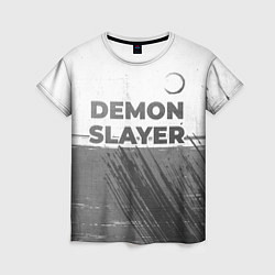 Женская футболка Demon Slayer - white gradient посередине