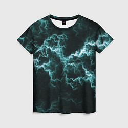 Женская футболка Lightning light blue line