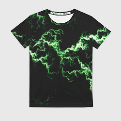 Женская футболка Lightning green glow