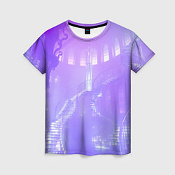Футболка женская Лавандовые прозрачные лестницы, цвет: 3D-принт