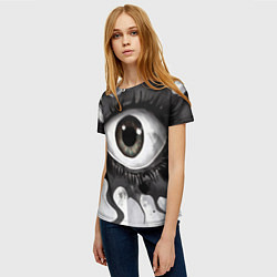 Футболка женская Глаз и щупальца - психоделика, цвет: 3D-принт — фото 2