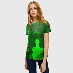 Футболка женская Hitman - green gradient вертикально, цвет: 3D-принт — фото 2