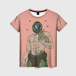 Футболка женская Палач рока с кроликом, цвет: 3D-принт