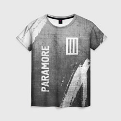 Женская футболка Paramore - grey gradient вертикально