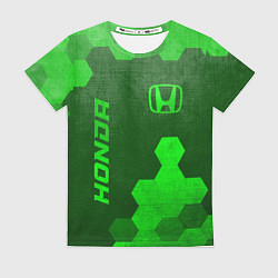Женская футболка Honda - green gradient вертикально