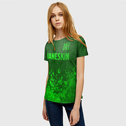 Футболка женская Maneskin - green gradient посередине, цвет: 3D-принт — фото 2