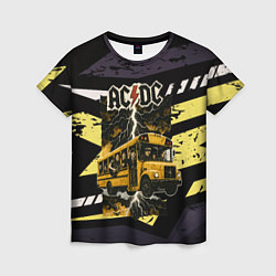 Женская футболка ACDC в автобусе