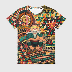 Женская футболка Кот самурай - Айко