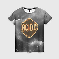 Футболка женская ACDC ретро логотип, цвет: 3D-принт