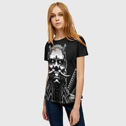 Футболка женская Киборг ниндзя в маске демона, цвет: 3D-принт — фото 2