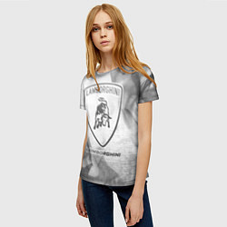 Футболка женская Lamborghini - white gradient, цвет: 3D-принт — фото 2