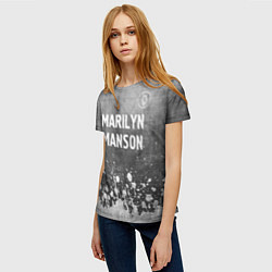 Футболка женская Marilyn Manson - grey gradient посередине, цвет: 3D-принт — фото 2