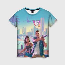 Футболка женская Лусия Каминос и Джейсон Дюваль из Gta 6, цвет: 3D-принт