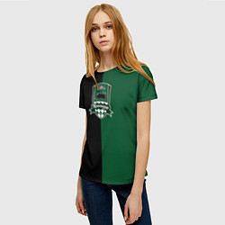 Футболка женская ФК Краснодар - эмблема команды, цвет: 3D-принт — фото 2