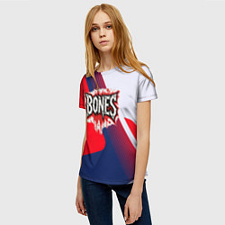 Футболка женская Bones лого на красной краске, цвет: 3D-принт — фото 2