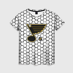 Футболка женская Сент Луис Блюз - белые соты, цвет: 3D-принт