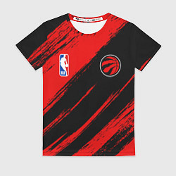 Футболка женская Торонто Рэпторс - красные потертости, цвет: 3D-принт