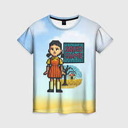 Футболка женская Игра в кальмара пиксельный стиль, цвет: 3D-принт