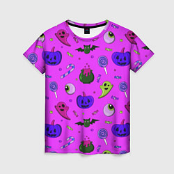 Футболка женская Halloween pink, цвет: 3D-принт