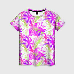 Женская футболка Palm tree pink