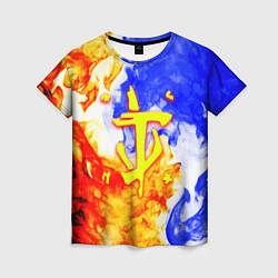 Футболка женская Doom битва огня, цвет: 3D-принт