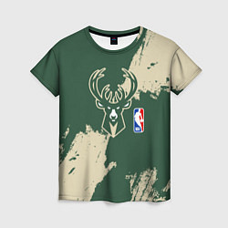 Футболка женская Милуоки Бакс - разлитая краска, цвет: 3D-принт