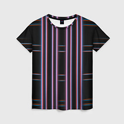 Женская футболка Neon red blue black
