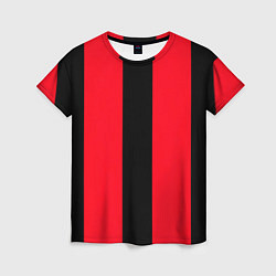 Женская футболка Color black red line