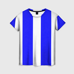 Женская футболка Color white blue line