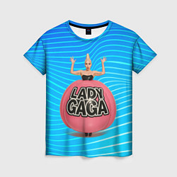 Женская футболка Леди Гага в круглой надувной юбке