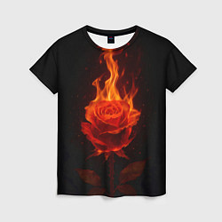 Женская футболка Flaming rose