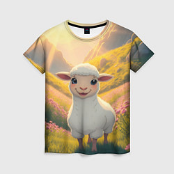 Футболка женская Забавный ягнёнок, цвет: 3D-принт