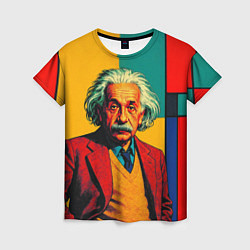 Футболка женская Эйнштейн поп-арт, цвет: 3D-принт