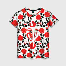 Женская футболка Doom розы